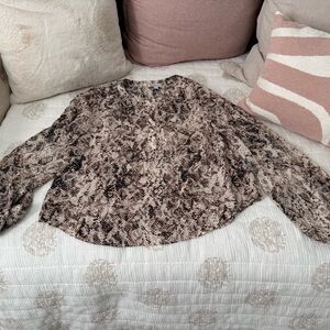 Evereve Black and Brown Snake Print Blouse